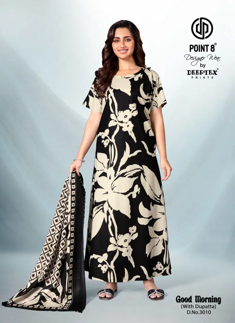 Good Morning Vol 2 By Deeptex Cotton Printed Wholesale Nighty With Dupatta In India